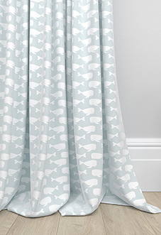 Whaling Around, Mist - Made to Measure Curtains